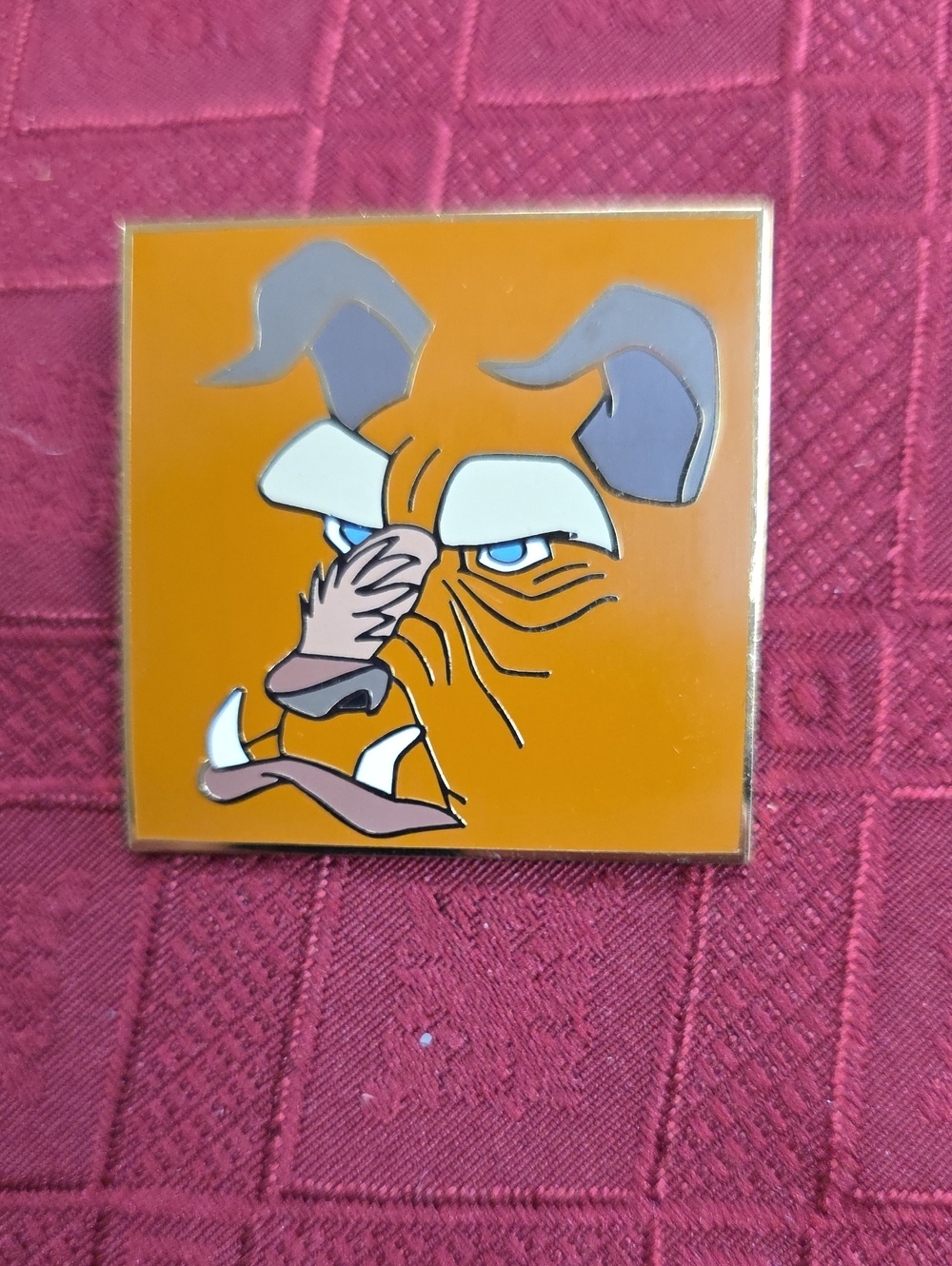 Disney Orange Bulldog Enamel Pin with Gray Accents